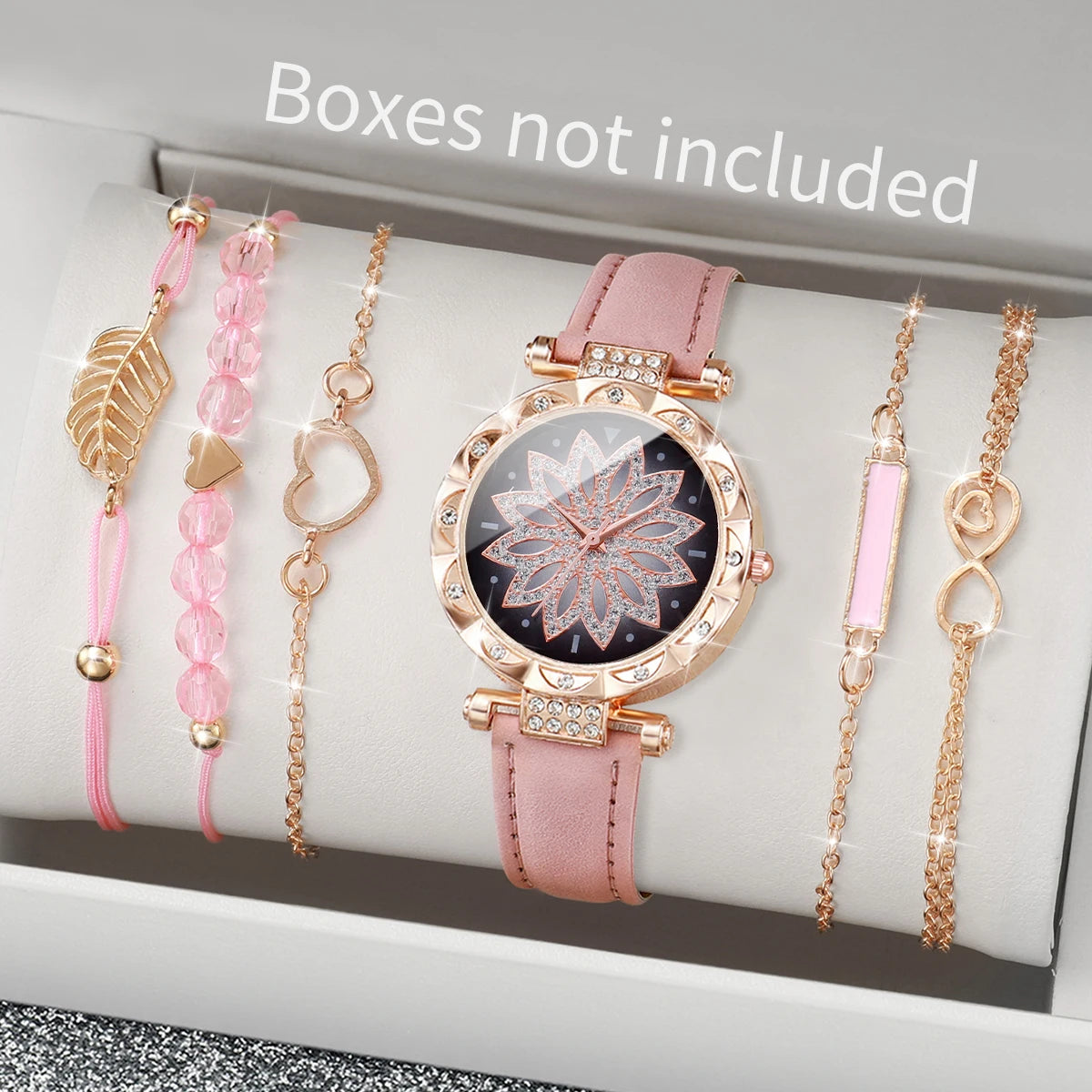 6PCS/Set Heart Dial Watch Set
