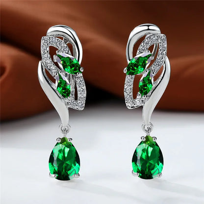 Blue Rainbow Stone Crystal Zircon Earrings