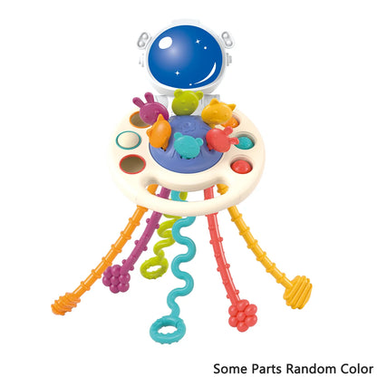 Activity Development Pull String Silicone Teething Rattle Educational Learning Toy