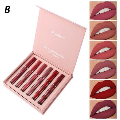 Matte Lip Gloss Set 6 Color Lipstick Set