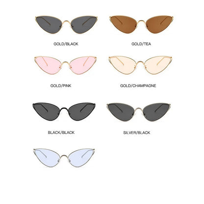 Alloy Triangle Cat Eye Y2K Sexy Outdoor Sun Glasses