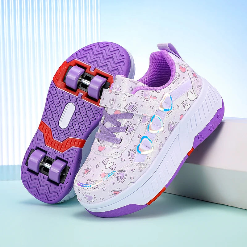 Skateboard Shoes Walking Rolling Dual-Use Sneakers