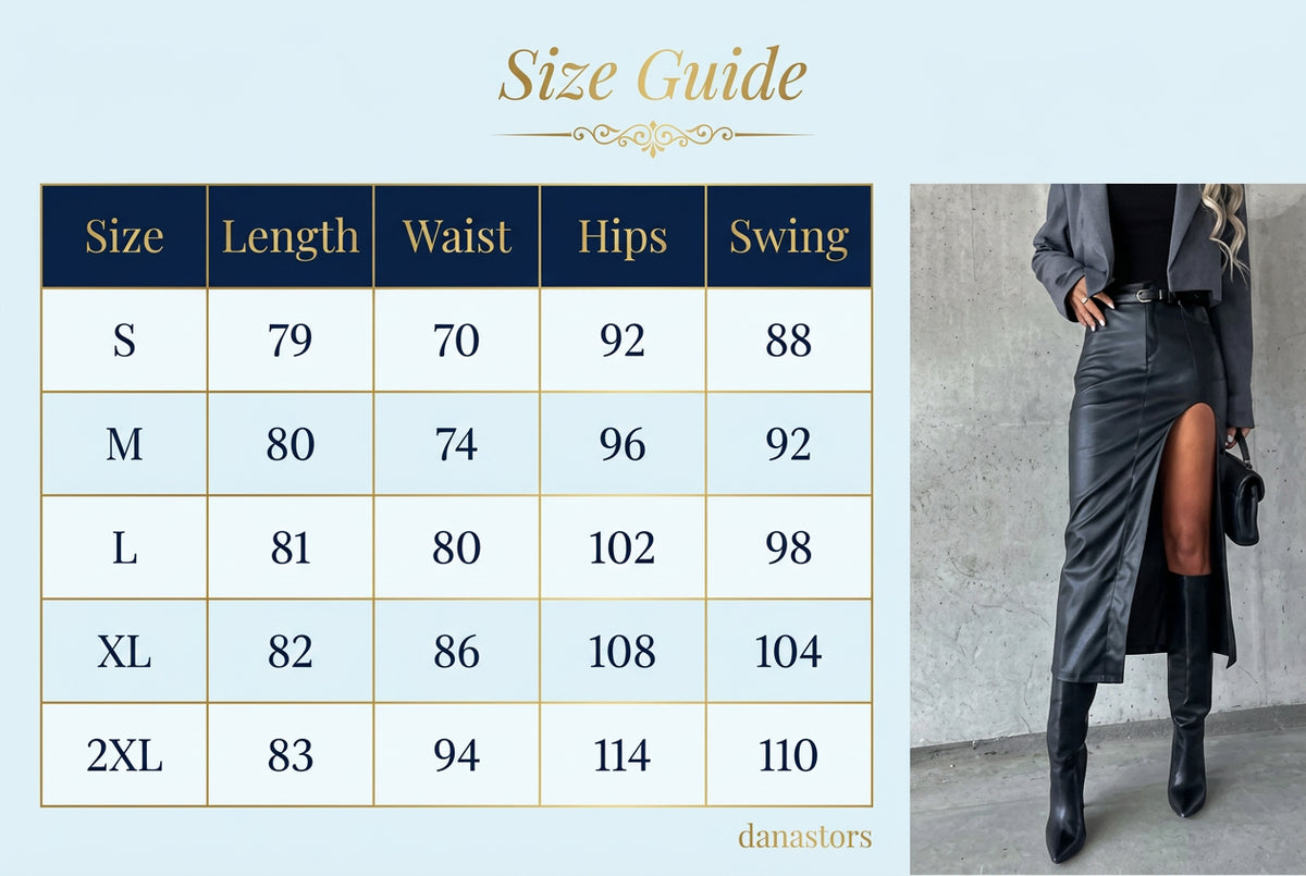 Mid Pu Leather slit sexy Hip Hugging Punk Style Autumn Skirt