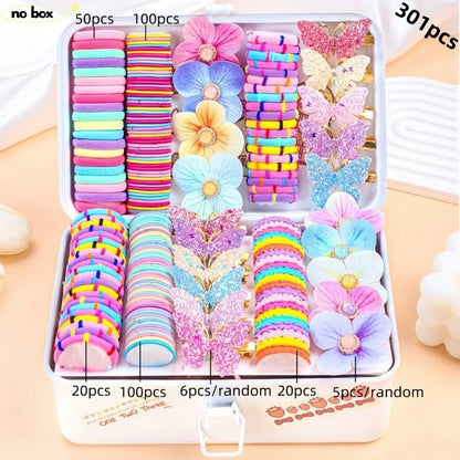 Bow High Elastic Hair Accessories Set No Hurt Hair Colorful Girls Hair Bands