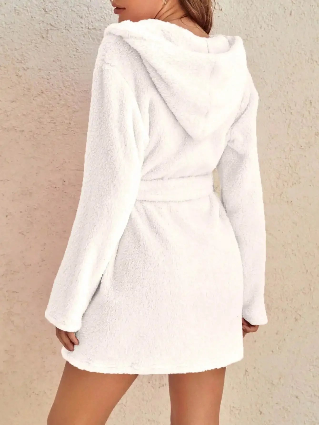 hooded robe with belt