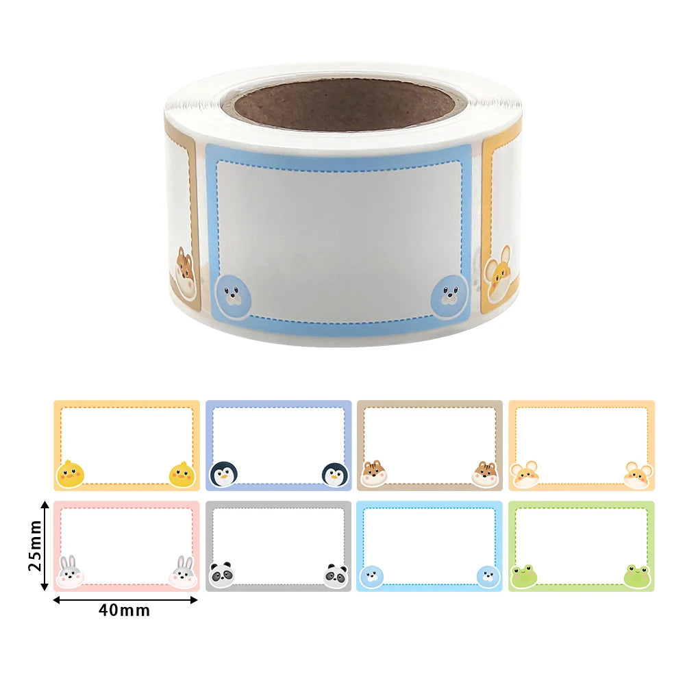 200pcs/roll Cartoon Baby Bottle School Kids Name Tags Stickers