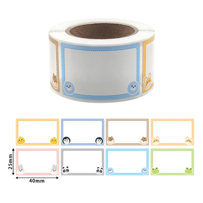 200pcs/roll Cartoon Baby Bottle School Kids Name Tags Stickers