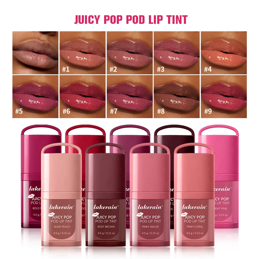 Waterproof Long Lasting Juice Pop Lip Tint Box Nourishing Hydrating Lip Oil Gloss