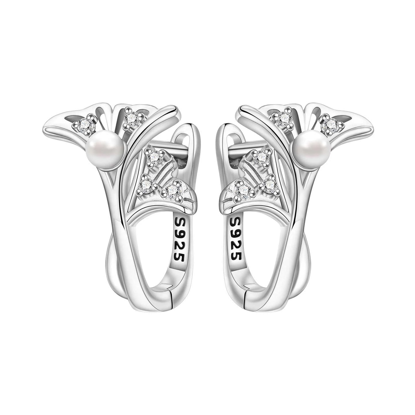 Orstarry Original 925 Sterling Silver Blue Iris Flower Earrings
