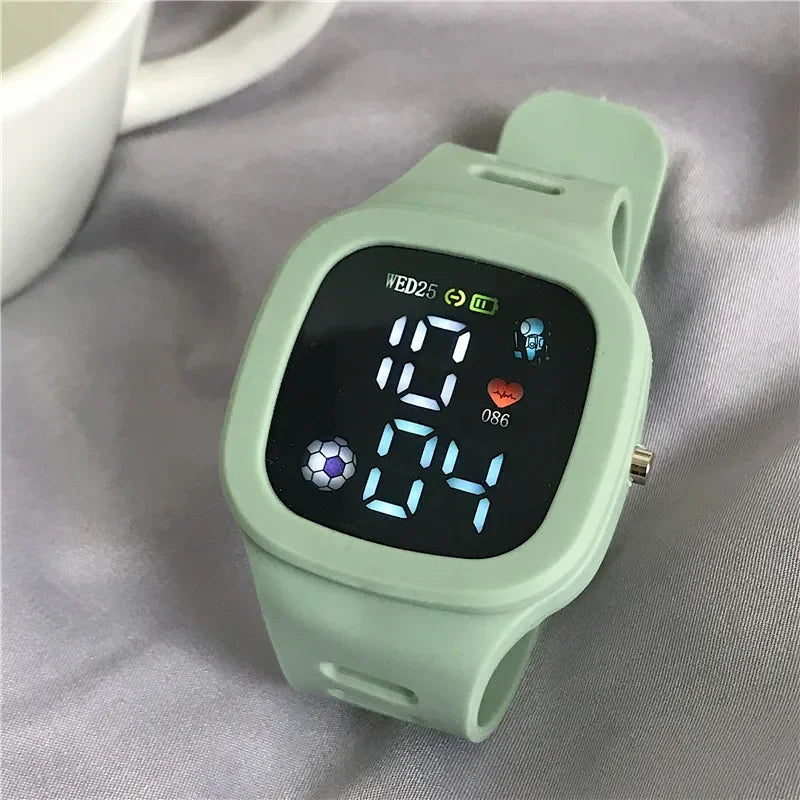 Electronic LED Digital Watch Casual Big Dial Silicone Watch Sports