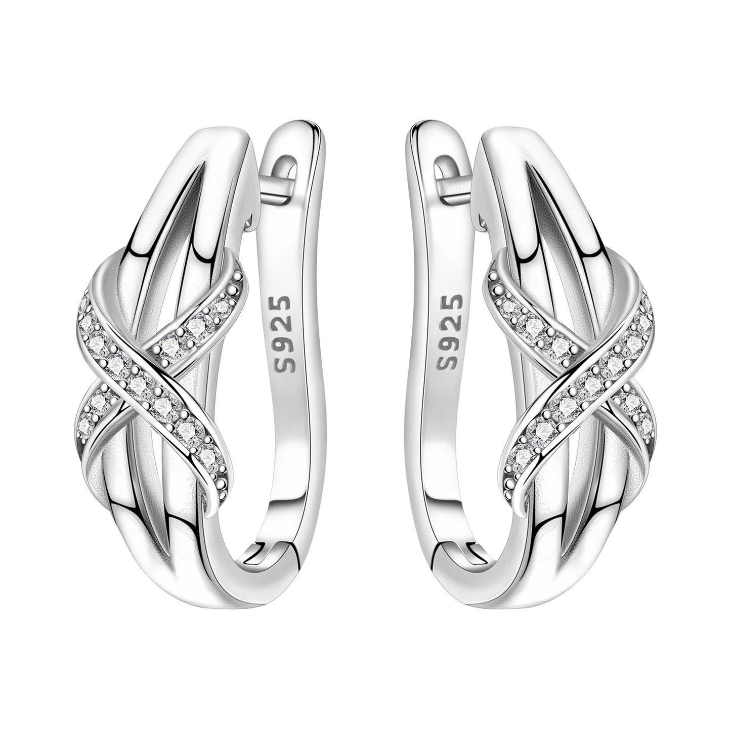 925 Sterling Silver Simple Gold U-shaped Earrings