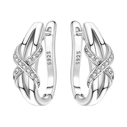 925 Sterling Silver Simple Gold U-shaped Earrings