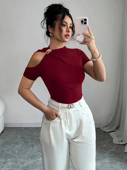 Elegant and Versatile Off-Shoulder T-Shirt