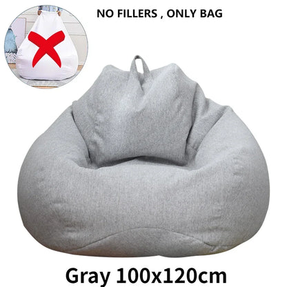 Large Bean Bag Chair Sofa Cover Without Filler Lazy Corner Seat