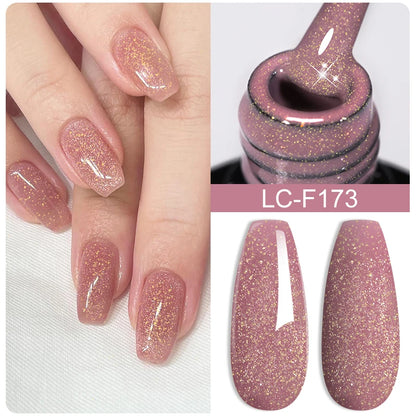 Pink Glitter Nail Gel Polish