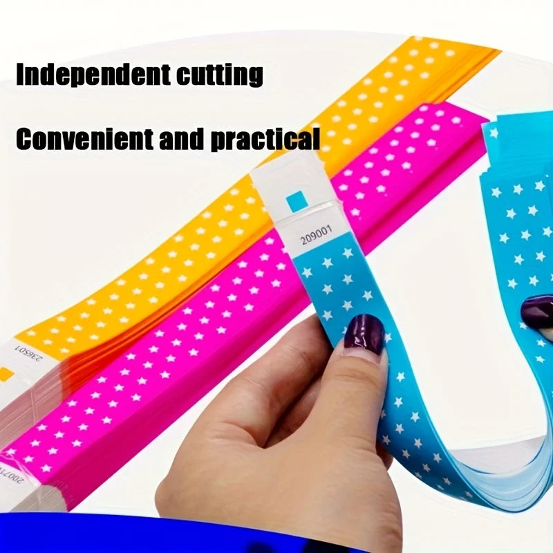 100/500pcs Fluorescent Paper Wristbands