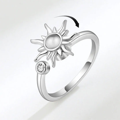 DANA 925 Silver Sunflower Diamond Zircon Ring