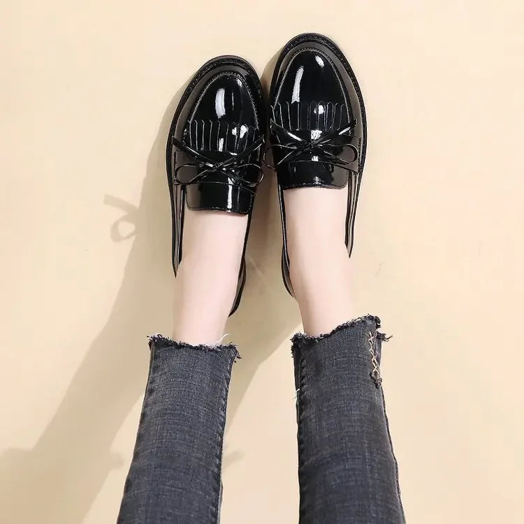 Black Loafers PU Leather Casual Shoes