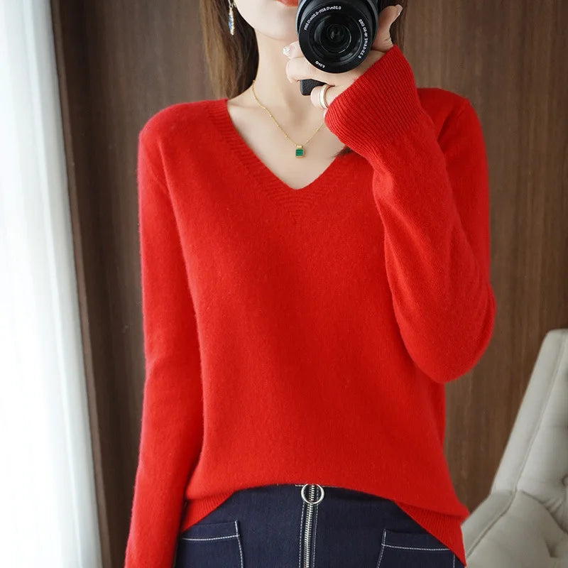 Cashmere V-neck Pullover