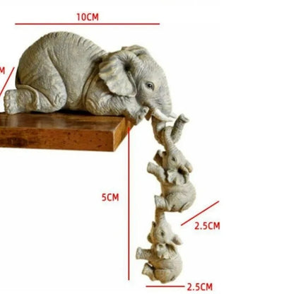 3 Pcs/set Cute Elephant Hug Baby Doll Resin Handicraft