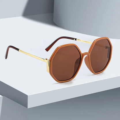 Geometric Multi-color Semi-circular Frame Semi Transparent Sunglasses