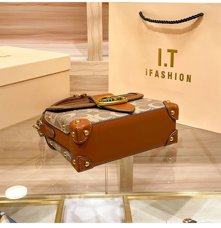 Small crossbody portable box bag