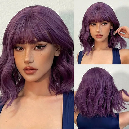 Wavy Bob Short Blonde Dark Roots Wigs