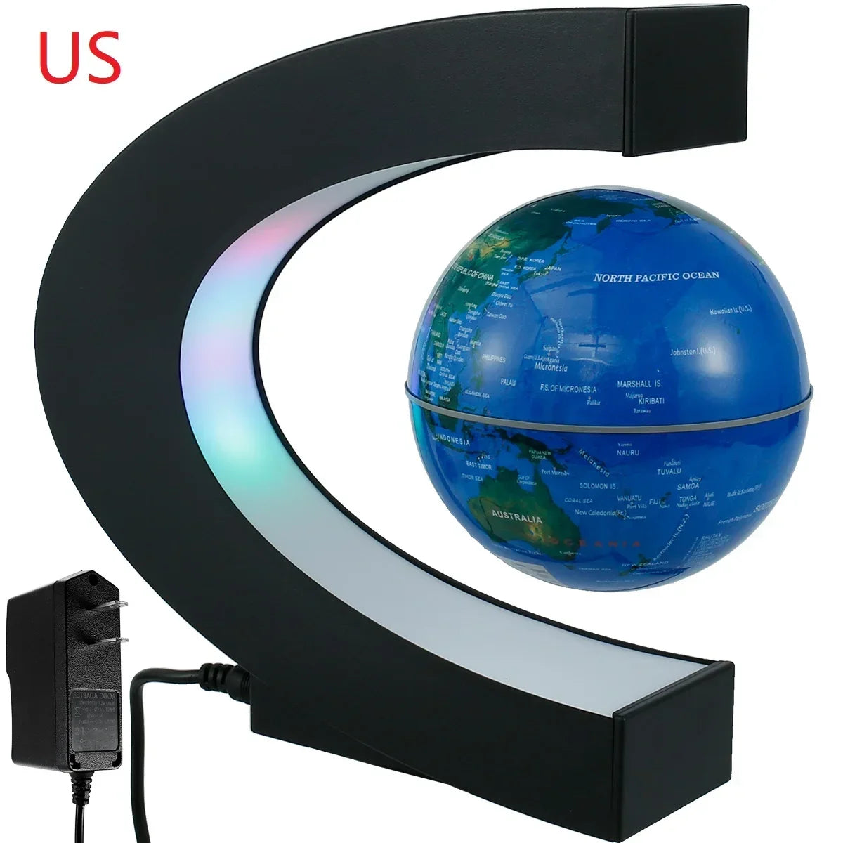 Magnetic levitation ball LED rotating earth floating light