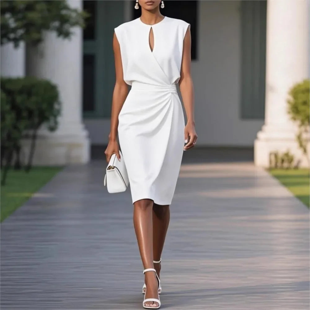 Sexy Slim Cross Solid Sleeveless Dress