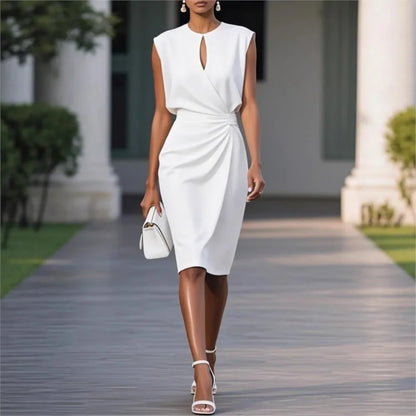 Sexy Slim Cross Solid Sleeveless Dress