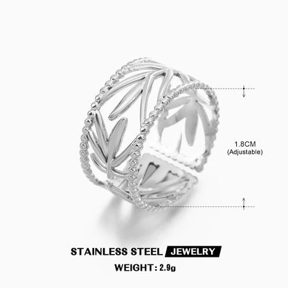 Gold Stainless Steel Heart Metal Hollow Waterproof Rings