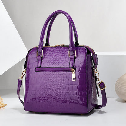 Luxurious Crocodile Embossed Tote Handbag