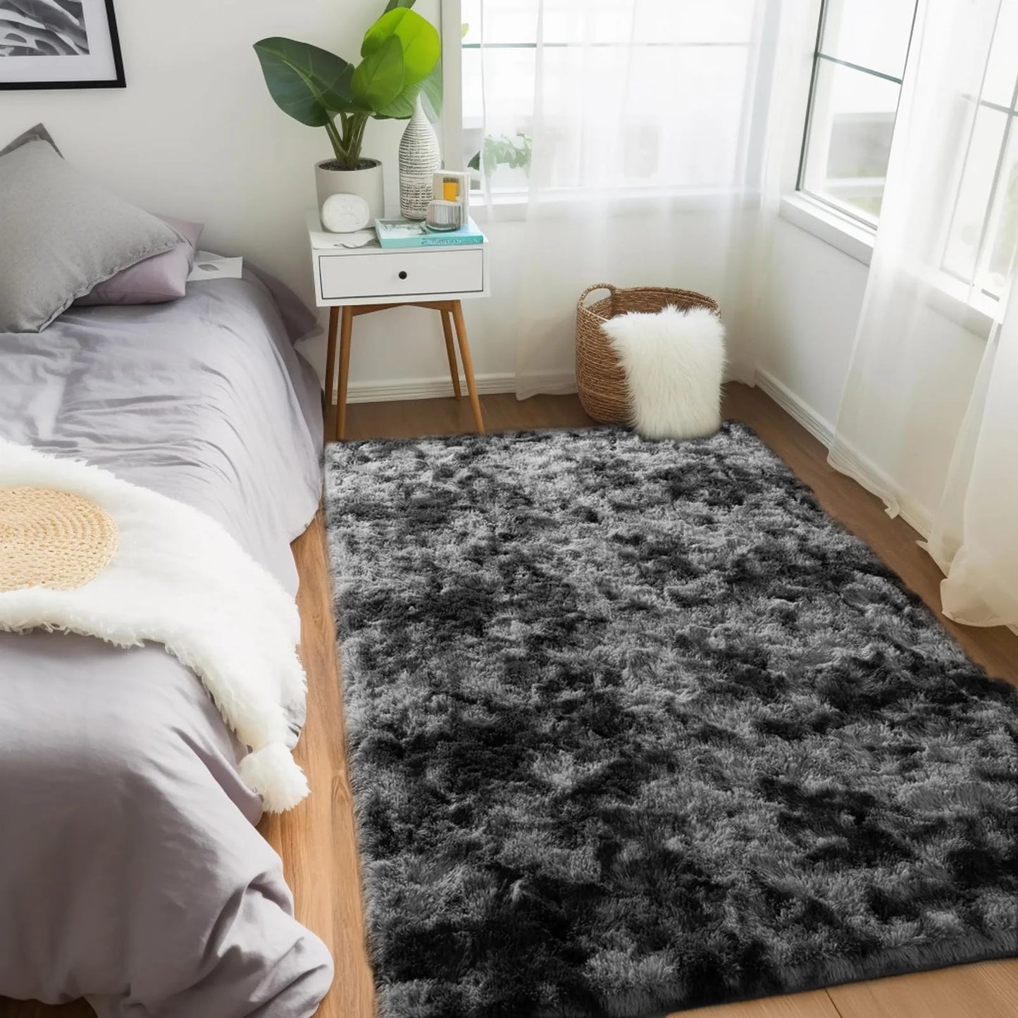 Minimalist Style Living Room Carpet Fluffy