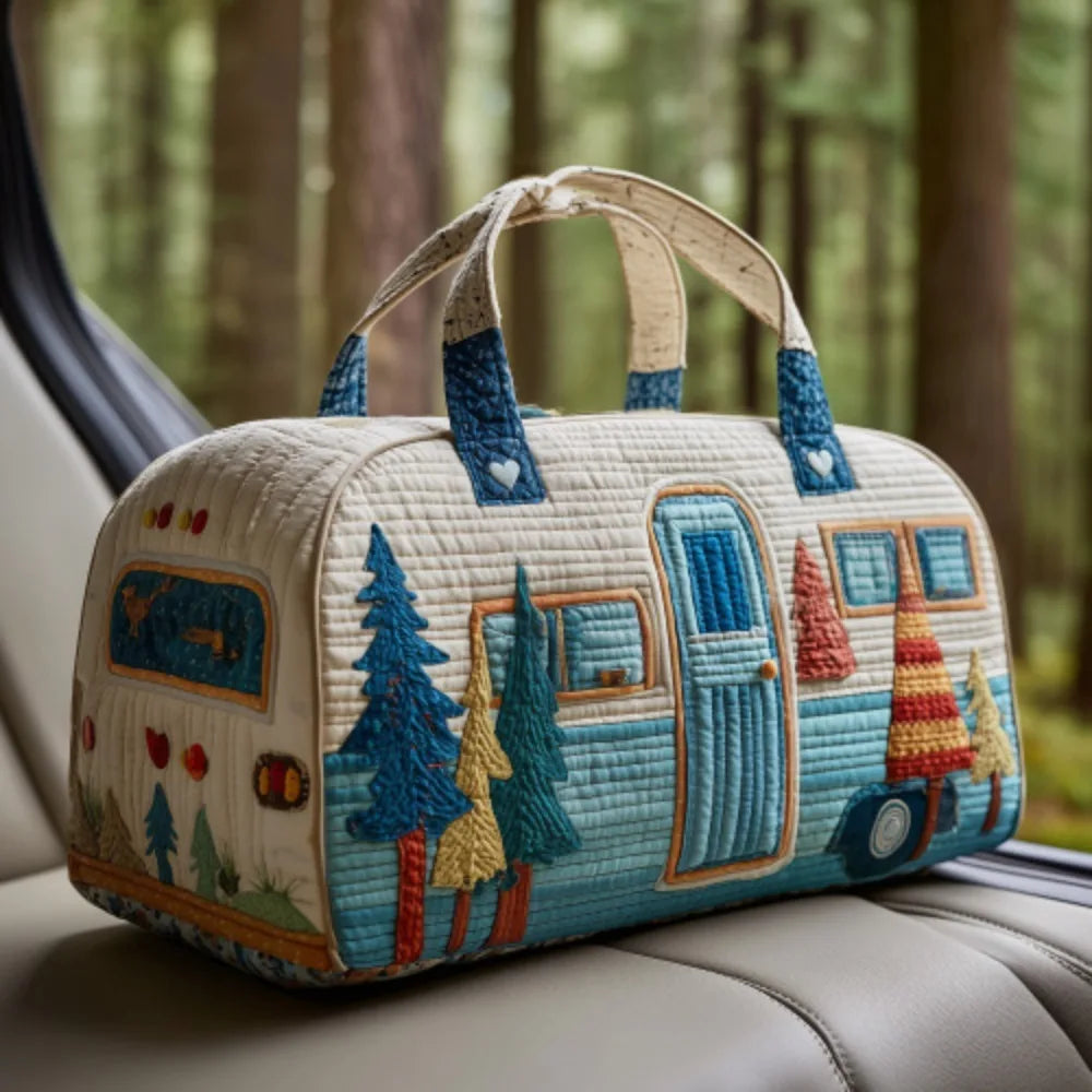 Adjustable Strap Quilted Duffle Large Capacity 3D Quilting Craft Travel Duffel Bag