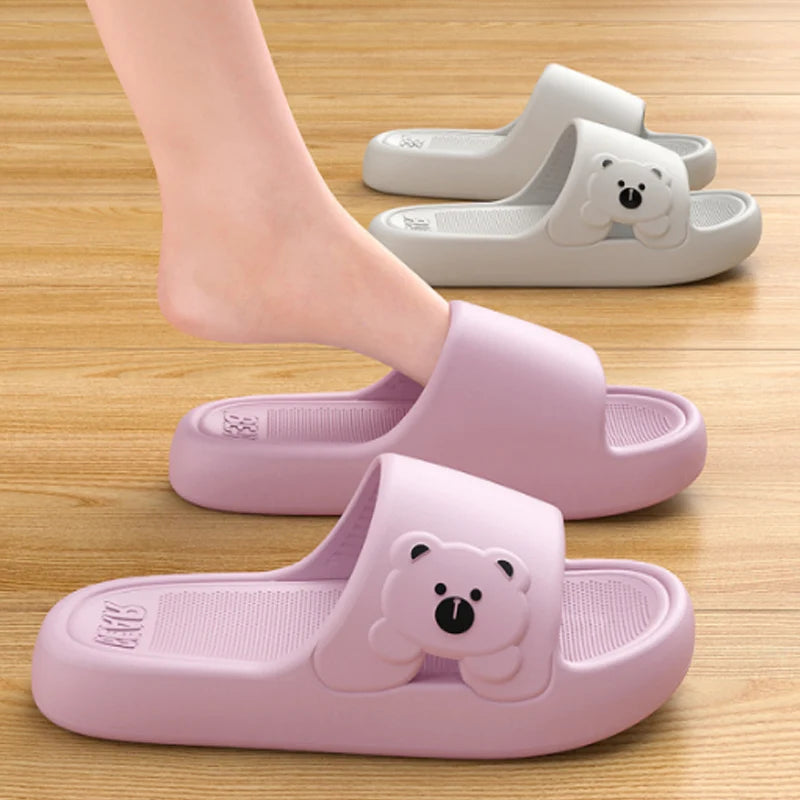 DANA Indoor Soft Sole Cartoon Bear Slippers