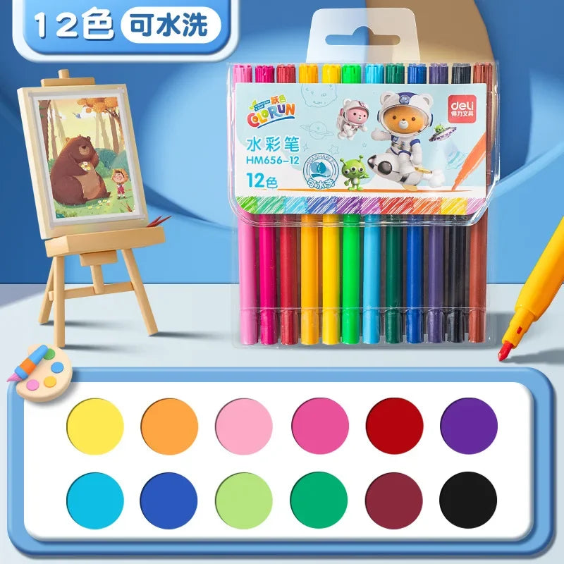 Washable Markers Set for Kids 12/24/36/48 Art Colors Drawing Pen