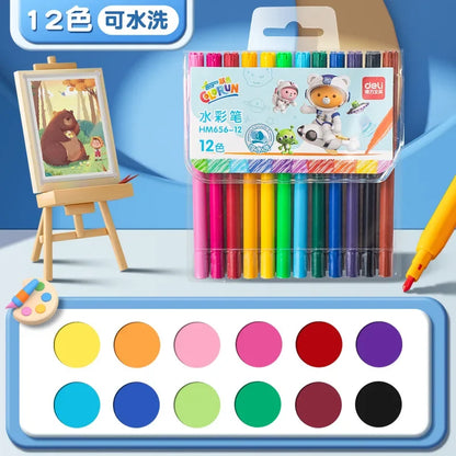Washable Markers Set for Kids 12/24/36/48 Art Colors Drawing Pen