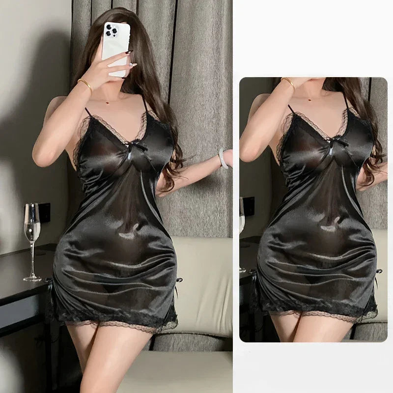 Sleepwear Sexy Lingerie Suspenders Nightdress