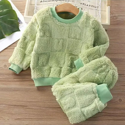 Autumn Winter Flange Long Sleeve Baby Kid Sleepwear