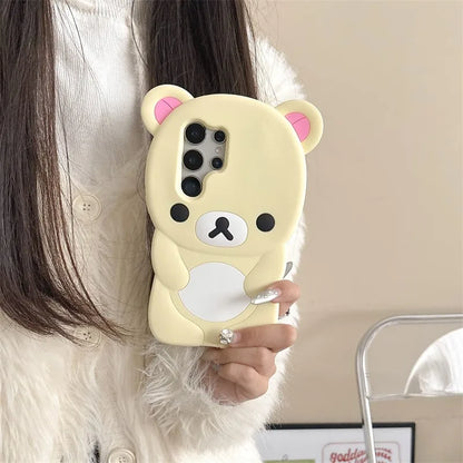 Kawaii Bear Phone Case Samsung Galaxy Cartoon Soft Silicone Cover