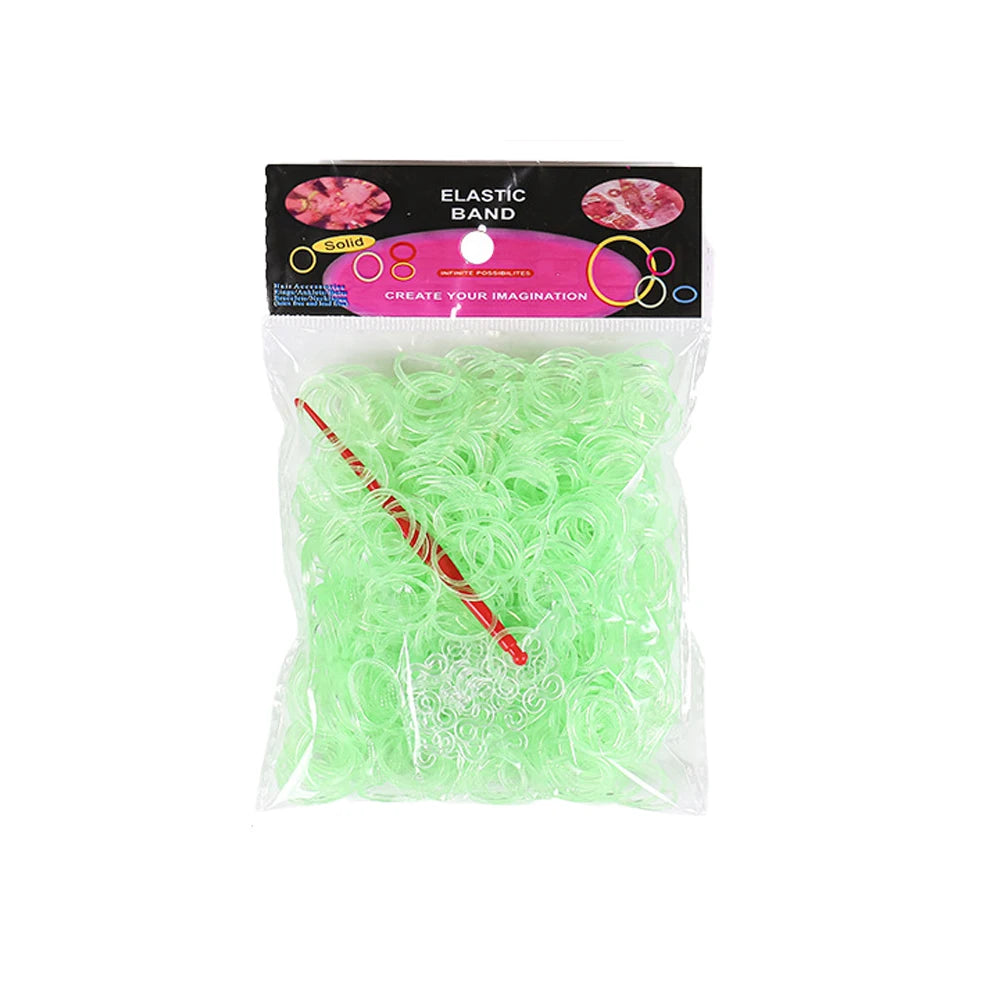 600pcs Elastic Colorful Rubber Loom Wristbands Weaving DIY Craft