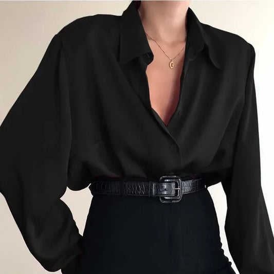Office Lady Long Sleeve Casual Blouse Shirt