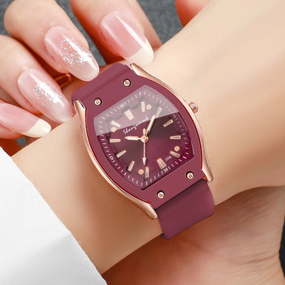 Silicone Strap Simple Dial Quartz Wristwatch