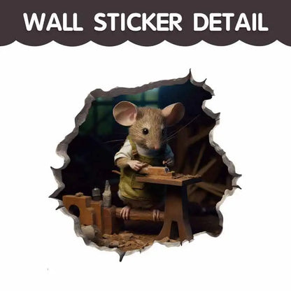 Cartoon Cute Little Mouse Hole Wall Stickers
