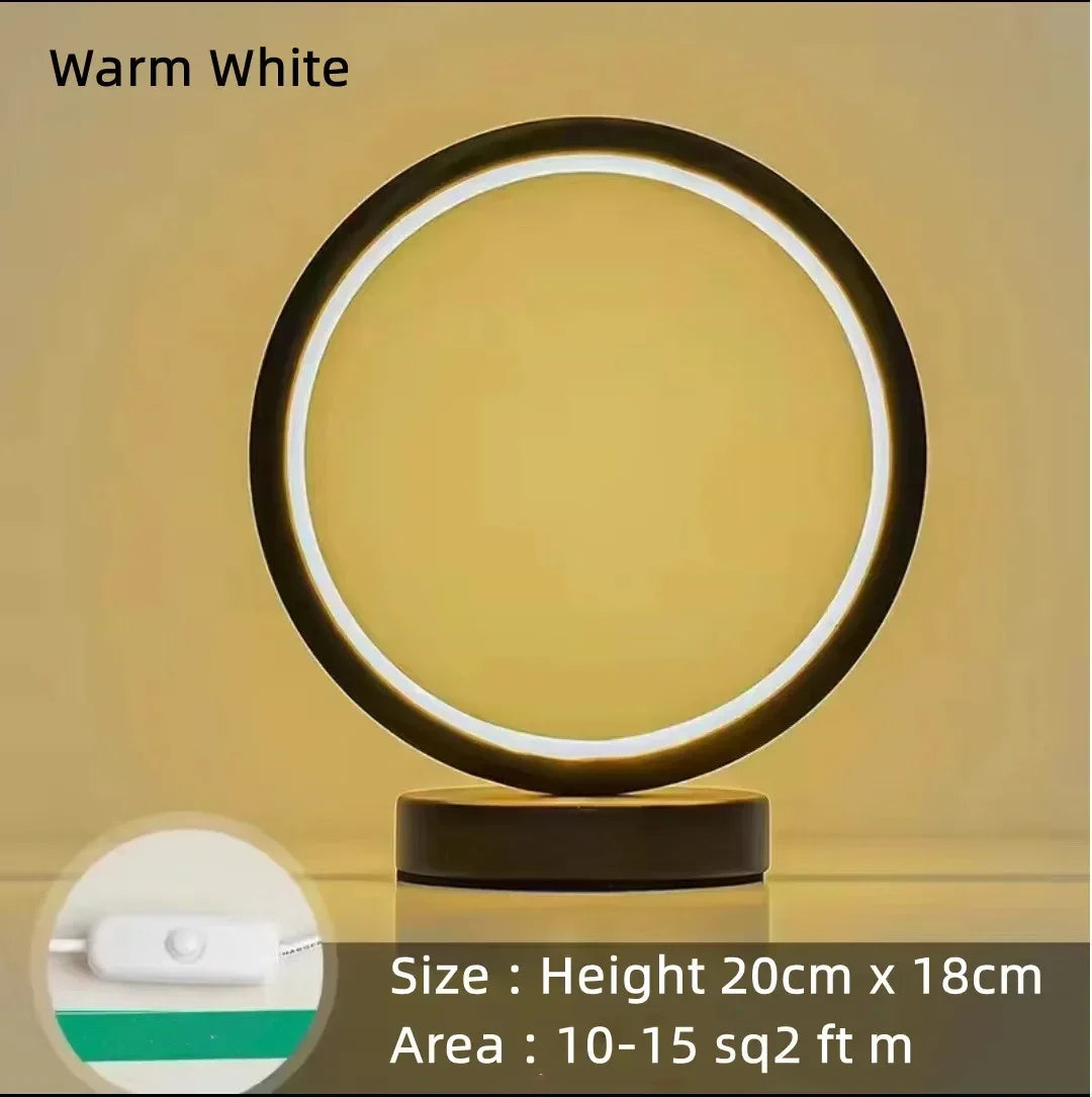 20CM LED Simple Circular Ring Table Lamp