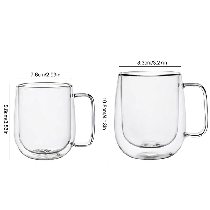 1pc Double Wall Glass Coffee Cup Glass Mug
