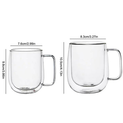 1pc Double Wall Glass Coffee Cup Glass Mug