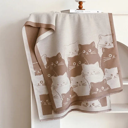 Cute Cat Cashmere Scarf
