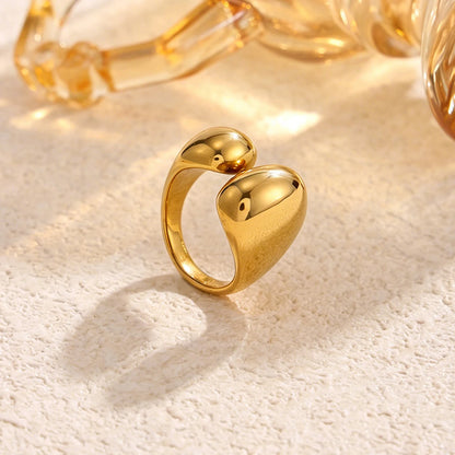 Luxury Stainless Steel 18K PVD Gold Plated Shiny Zircon Stackable Rings