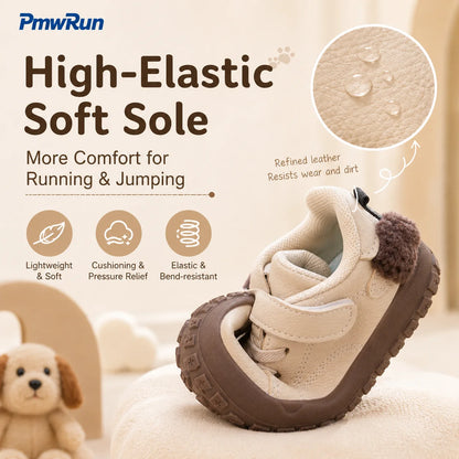 Cute Sport PU Leather Waterproof Running Footwear Toddler Sneakers